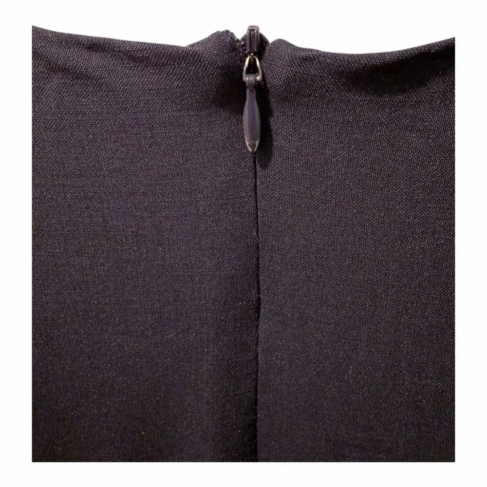 MM.LaFleur Navy Wool Sheath Dress 6 Workwear Career Professional Note Flaw Blue - Picture 6 of 11